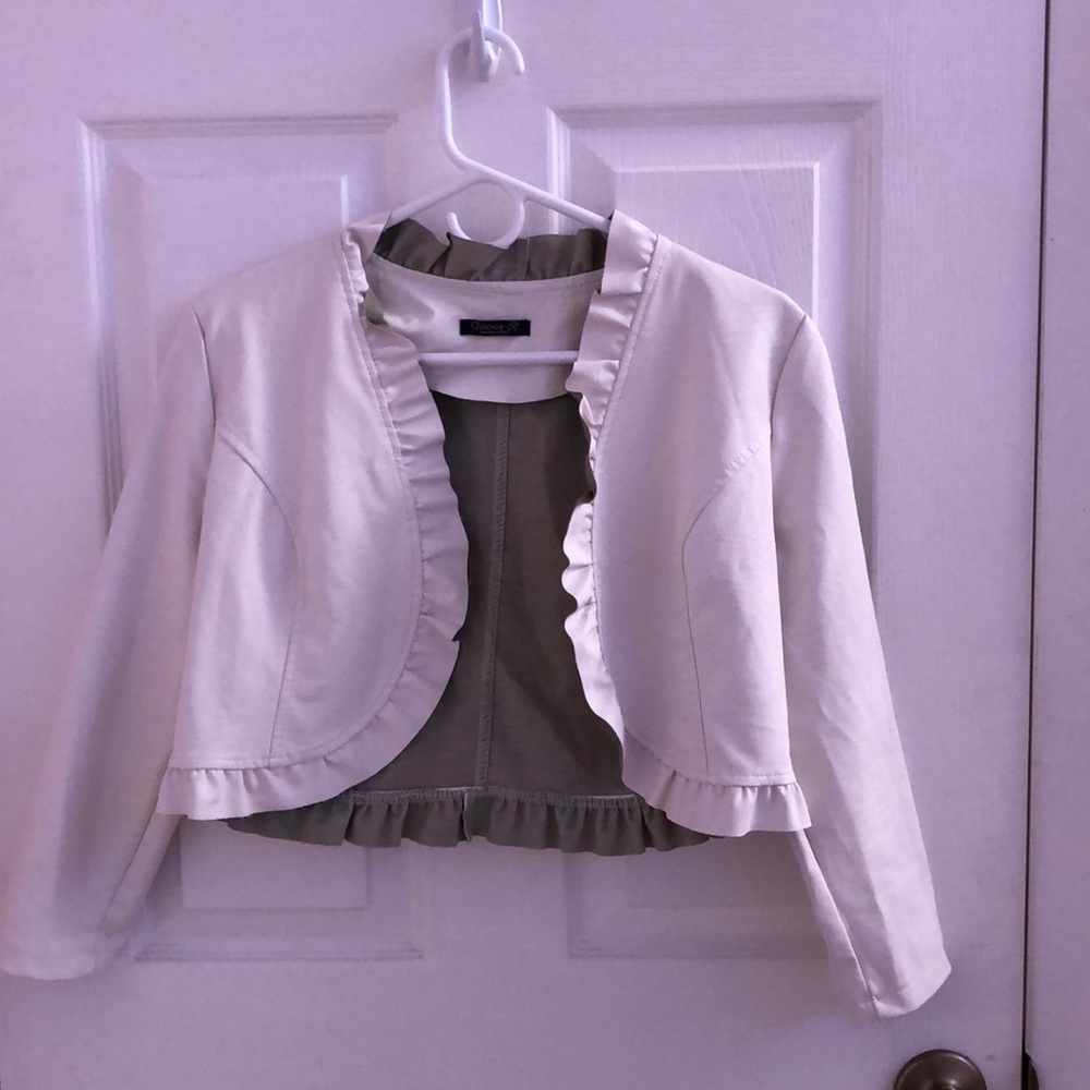 White faux leather jacket
